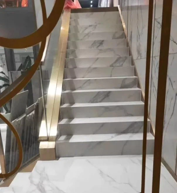 White sintered sintered stone staircase design 1 White sintered sintered stone staircase design 1