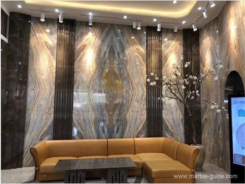 Bookmatched Roman Impression Marble for Background Wall