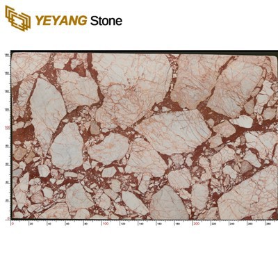 Lempengan Marmer Burberry Merah Dipoles Batu Mewah Dijual