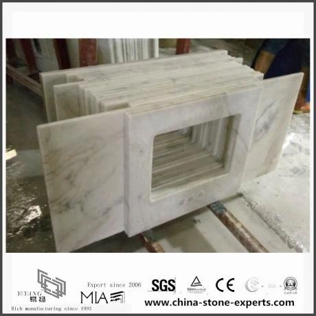 Countertops marmer castro putih rekayasa baru untuk pilihan desain kamar mandi