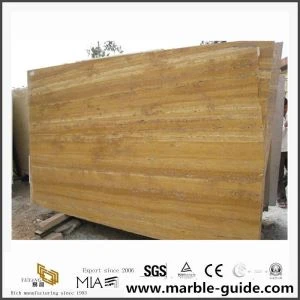 Lempengan kuning Travertine Turki untuk ubin lantai, ubin dinding dengan harga bagus
