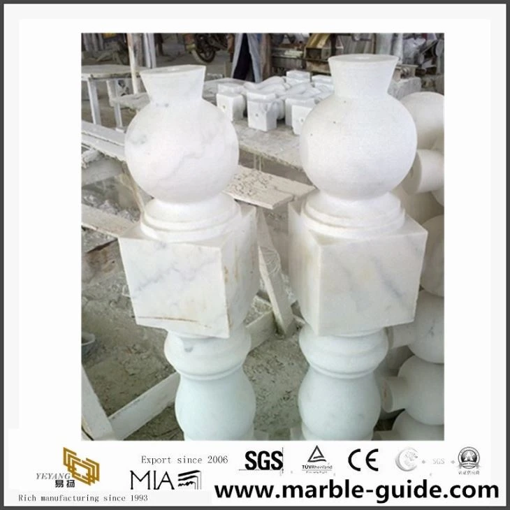 White Marble Stone Baluster Marble Railing Pedestal Designs