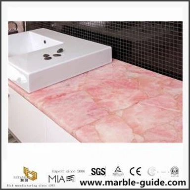 Cina Countertops batu kuarsa merah muda