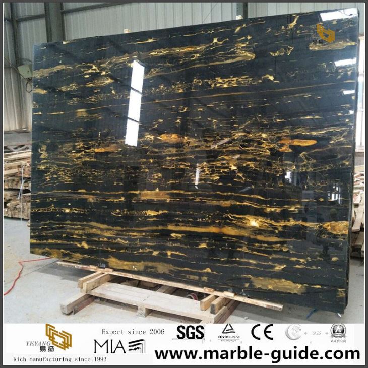 Luxury Black Portoro Marble Slabs